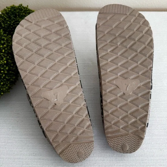 MIA Girl Snake Print Taupe/Black Dual Buckle Lightweight Slide Sandals Women’s 7 - Picture 8 of 8